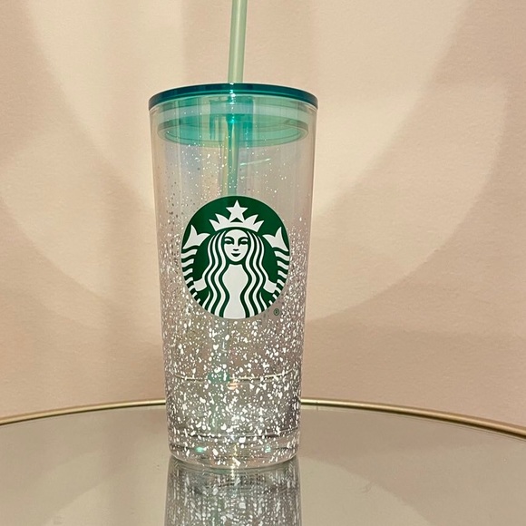 Starbucks Iridescent Snow Green Glass Tumbler - Picture 4 of 6